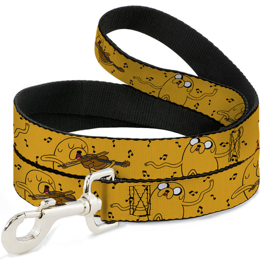 Dog Leash - Adventure Time Jake Dancing and Violin Poses Yellow Dog Leashes Cartoon Network   