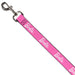 Dog Leash - BARBIE Script Signature Logo Pink/White Dog Leashes Mattel   
