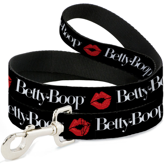 Dog Leash - BETTY BOOP Text and Kiss Black/White/Red Dog Leashes Fleischer Studios, Inc.   