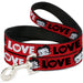Dog Leash - Betty Boop Face and LOVE Text Red/Black/White Dog Leashes Fleischer Studios, Inc.   