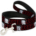 Dog Leash - Betty Boop Winking Kiss Pose with XOXO Text Polka Dot Black/Red/White Dog Leashes Fleischer Studios, Inc.   