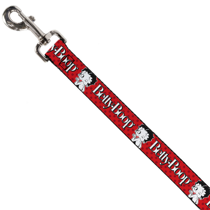 Dog Leash - BETTY BOOP Winking Kiss Pose and Text Reds/Black/White Dog Leashes Fleischer Studios, Inc.   