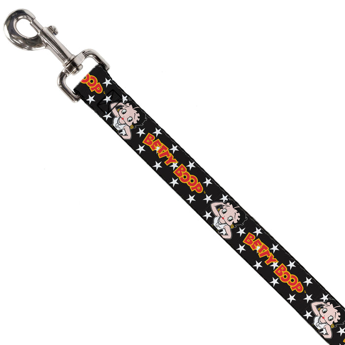 Dog Leash - BETTY BOOP Salute Pose and Text Stars Black/White/Yellow/Red Dog Leashes Fleischer Studios, Inc.   