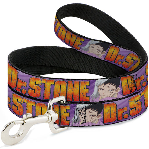 Dog Leash - DR. STONE Title Logo and Gen Asagiri Face Purples Dog Leashes Crunchyroll   