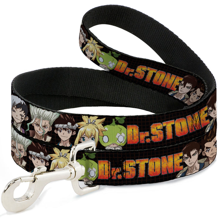 Dog Leash - DR. STONE Title Logo and Character Group Black Dog Leashes Crunchyroll   