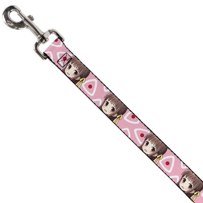 Dog Leash - Fruits Basket Chibi Tohru Honda Face and Kimono Rice Ball Icon Pink/White/Red Dog Leashes Crunchyroll   