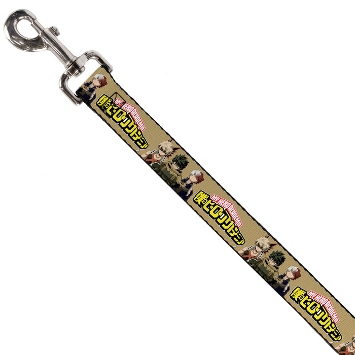 Dog Leash - MY HERO ACADEMIA Character Trio Pose and Title Logo Tan Dog Leashes Crunchyroll   