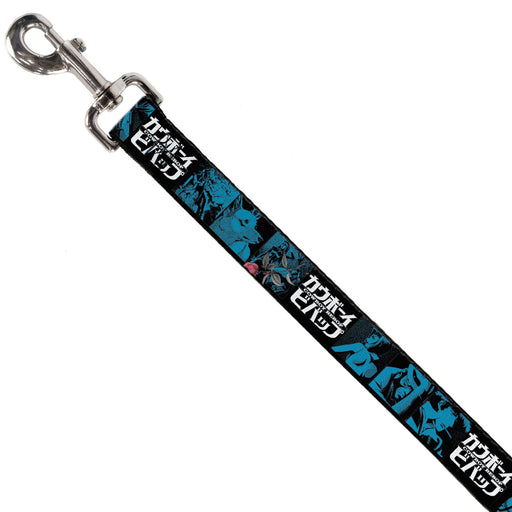 Dog Leash - COWBOY BEBOP Title Logo and Character Blocks Black/Blues Dog Leashes Crunchyroll   