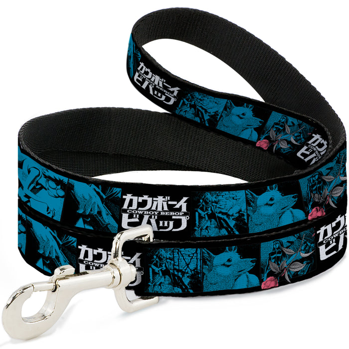 Dog Leash - COWBOY BEBOP Title Logo and Character Blocks Black/Blues Dog Leashes Crunchyroll   