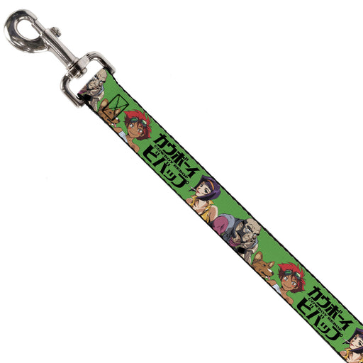 Dog Leash - COWBOY BEBOP Crew Group Pose and Title Logo Green/Black Dog Leashes Crunchyroll   