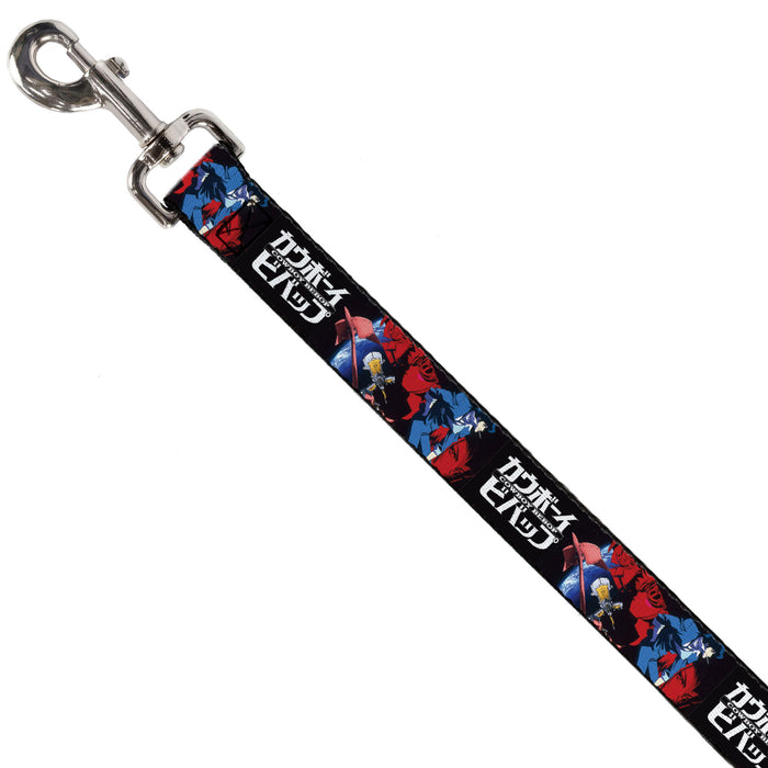 Dog Leash - COWBOY BEBOP Spike Pose and Crew Collage and Title Logo Black Dog Leashes Crunchyroll   