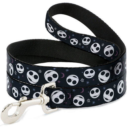 Dog Leash - The Nightmare Before Christmas Smiling Jack Moon and Stars Black Dog Leashes Disney   