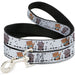 Dog Leash - Aristocats Toulouse and Berlioz Piano Pose and Musical Notes White/Black Dog Leashes Disney   