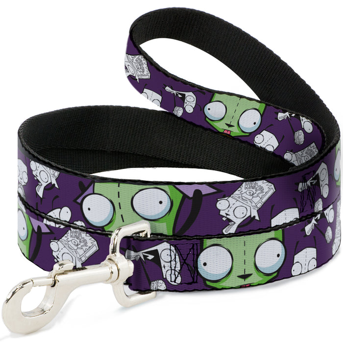 Dog Leash - Invader Zim GIR Poses and Sketch Purple Dog Leashes Nickelodeon   