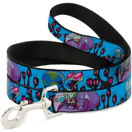 Dog Leash - Invader Zim GIR and Piggy Rule the World Poses Blue Dog Leashes Nickelodeon   