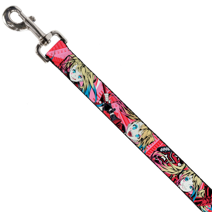 Dog Leash - Harley Quinn Puddin Poses Anime Graphics Pink/Red Dog Leashes DC Comics   