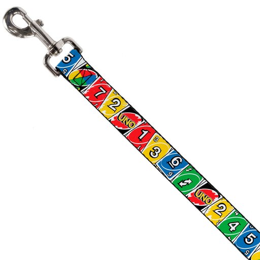 Dog Leash - UNO Cards Lineup Stack Multi Color Dog Leashes Mattel   