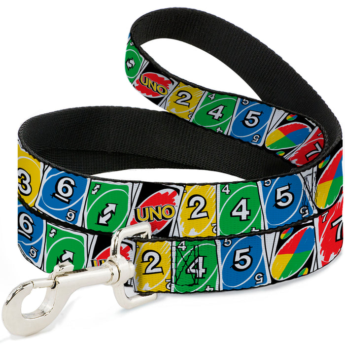 Dog Leash - UNO Cards Lineup Stack Multi Color Dog Leashes Mattel   