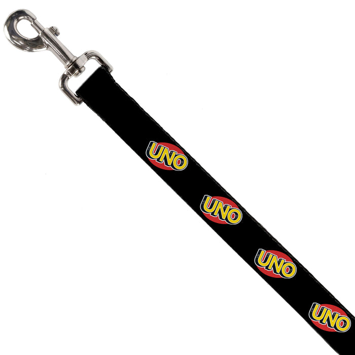 Dog Leash - UNO Game Logo Black/Red/Yellow Dog Leashes Mattel   