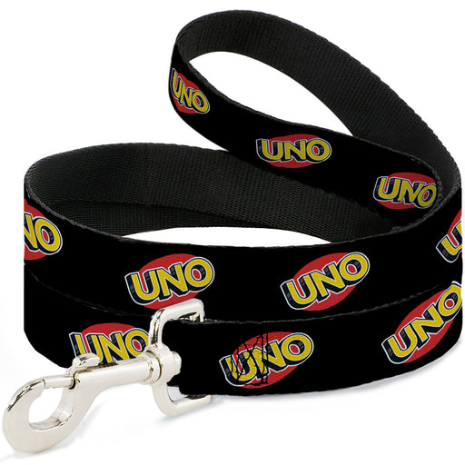 Dog Leash - UNO Game Logo Black/Red/Yellow Dog Leashes Mattel   