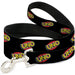 Dog Leash - UNO Game Logo Black/Red/Yellow Dog Leashes Mattel   