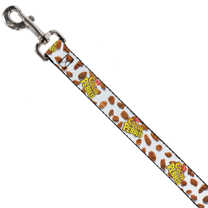 Dog Leash - POST COCOA PEBBLES Logo and Cereal Pebbles Scattered White/Browns Dog Leashes The Flintstones   