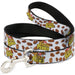 Dog Leash - POST COCOA PEBBLES Logo and Cereal Pebbles Scattered White/Browns Dog Leashes The Flintstones   