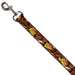 Dog Leash - POST COCOA PEBBLES Logo and Vivid Cereal Browns Dog Leashes The Flintstones   