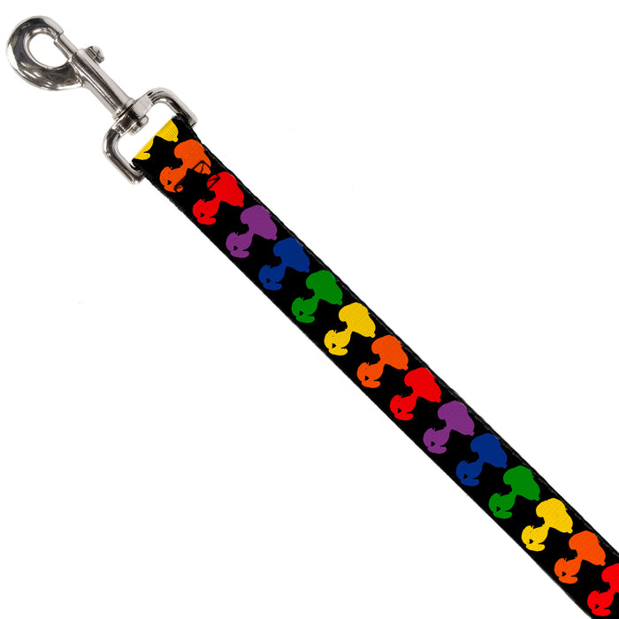 Dog Leash - Peanuts Snoopy Silhoutte Pose Black/Rainbow Multi Color Dog Leashes Peanuts Worldwide LLC   