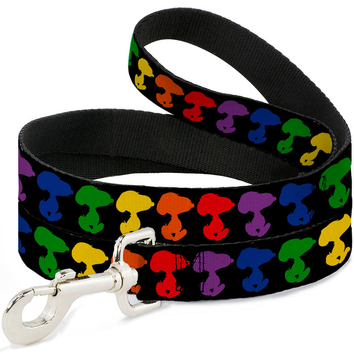 Dog Leash - Peanuts Snoopy Silhoutte Pose Black/Rainbow Multi Color Dog Leashes Peanuts Worldwide LLC   