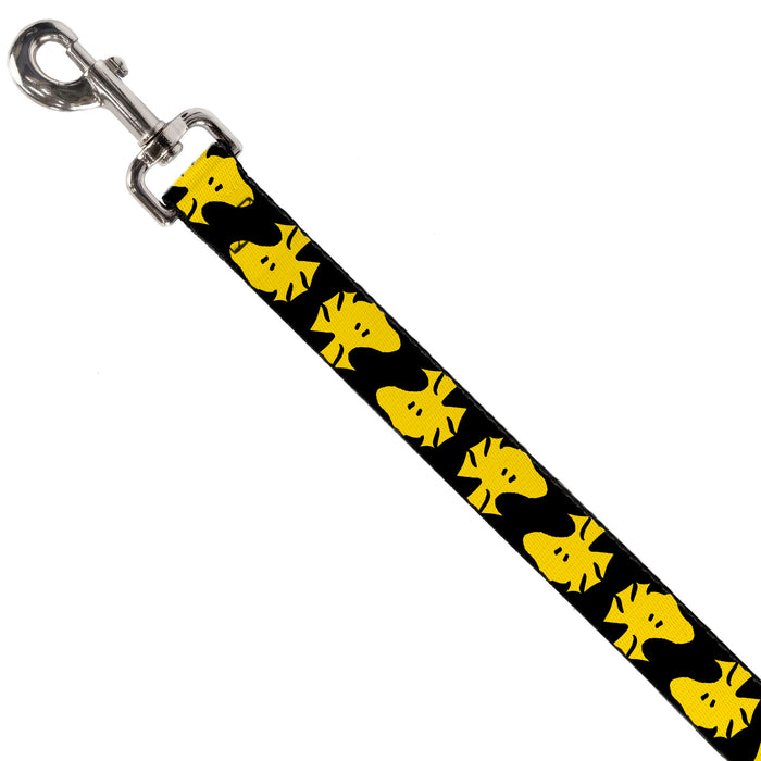Dog Leash - Peanuts Woodstock Face Flip Black/Yellow Dog Leashes Peanuts Worldwide LLC   