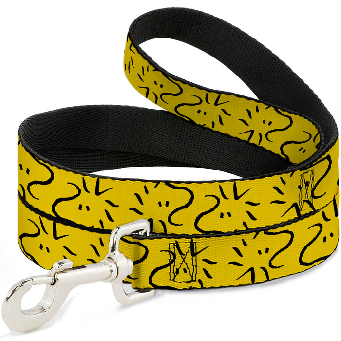 Dog Leash - Peanuts Woodstock Line Face Line Art Yellow/Black Dog Leashes Peanuts Worldwide LLC   