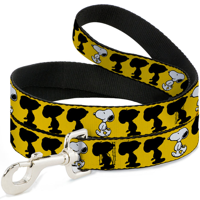 Dog Leash - Peanuts Snoopy Walking/Silhouette Pose Yellow/Black/White Dog Leashes Peanuts Worldwide LLC   