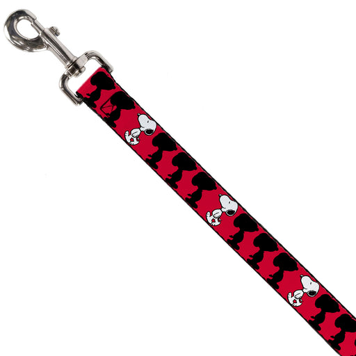 Dog Leash - Peanuts Snoopy Walking/Silhouette Pose Red/Black/White Dog Leashes Peanuts Worldwide LLC   