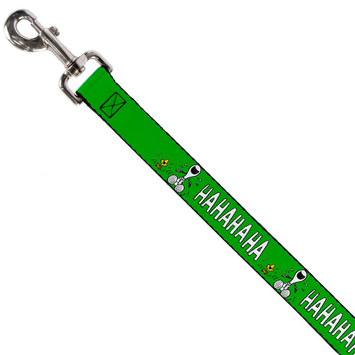 Dog Leash - Peanuts Snoopy and Woodstock Laughing HAHA Pose Green Dog Leashes Peanuts Worldwide LLC   