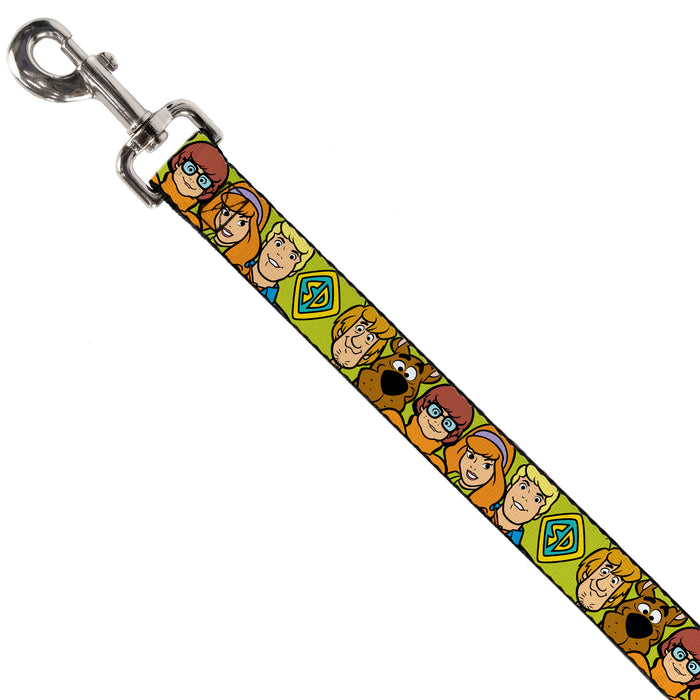 Dog Leash - Scooby Doo Character Faces Close-Up Green Dog Leashes Scooby Doo   