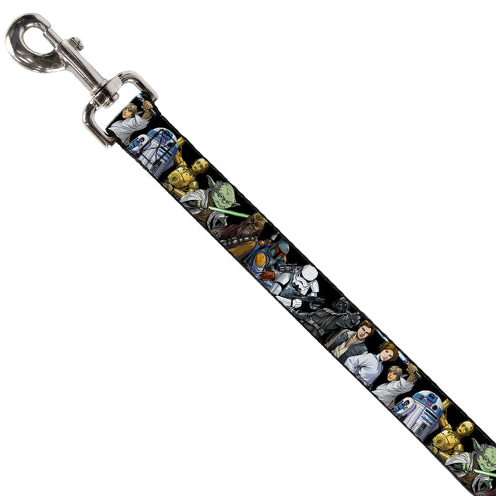 Dog Leash - Star Wars Classic Character Poses Black Dog Leashes Star Wars   