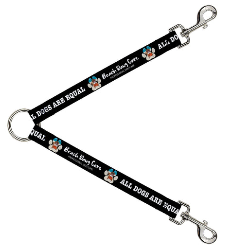Dog Leash Splitter - BEACH DAWG CARE ALL DOGS ARE EQUAL Black/White Dog Leash Splitters Buckle-Down   