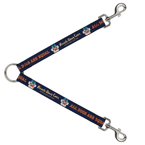 Dog Leash Splitter - BEACH DAWG CARE ALL DOGS ARE EQUAL Navy/Oange Dog Leash Splitters Buckle-Down   