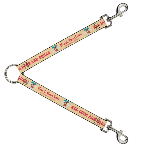 Dog Leash Splitter - BEACH DAWG CARE ALL DOGS ARE EQUAL Cream/Pink Dog Leash Splitters Buckle-Down   
