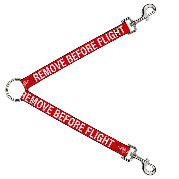 Dog Leash Splitter - Buckle-Down REMOVE BEFORE FLIGHT Red/White Dog Leash Splitters Buckle-Down   