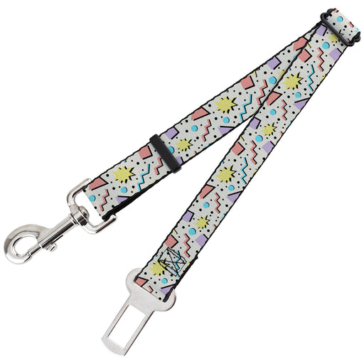 Dog Safety Seatbelt for Cars - 90s Nineties Grid Pattern Gray/Multi Pastel Dog Safety Seatbelts for Cars Buckle-Down   