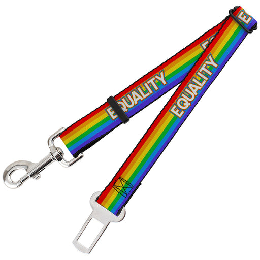 Dog Safety Seatbelt for Cars - EQUALITY/Stripe Rainbow/White Dog Safety Seatbelts for Cars Buckle-Down   