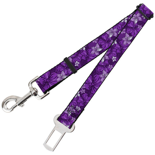 Dog Safety Seatbelt for Cars - Hibiscus Collage Purple Shades Dog Safety Seatbelts for Cars Buckle-Down   