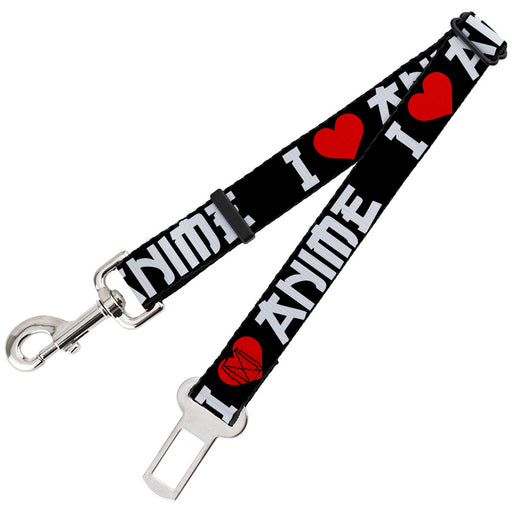 Dog Safety Seatbelt for Cars - I "Heart" ANIME Bold Black/White/Red Dog Safety Seatbelts for Cars Buckle-Down   