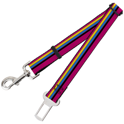 Dog Safety Seatbelt for Cars - Racing Stripes Pink Yellow Blue Black Dog Safety Seatbelts for Cars Buckle-Down   