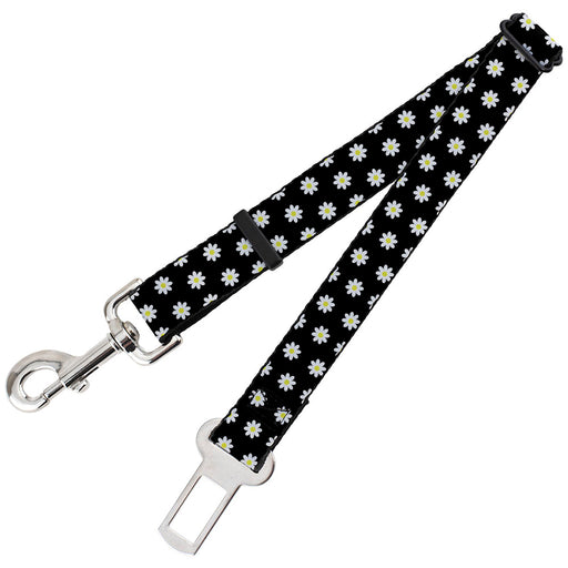 Dog Safety Seatbelt for Cars - Daisies Scattered Black/White/Yellow Dog Safety Seatbelts for Cars Buckle-Down   