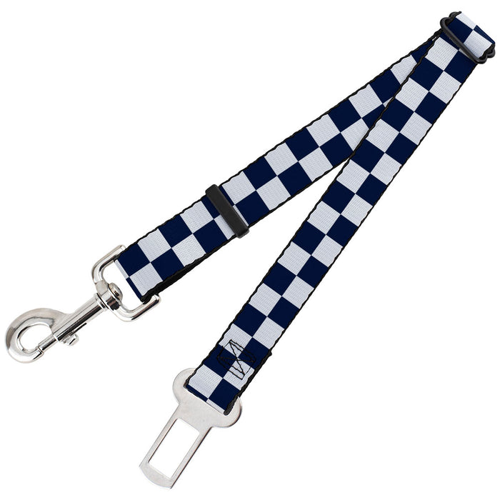 Dog Safety Seatbelt for Cars - Checker Midnight Blue/White
