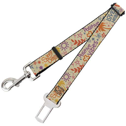 Dog Safety Seatbelt for Cars - Summer Harmony Collage Beige/Multi Color Dog Safety Seatbelts for Cars Buckle-Down   