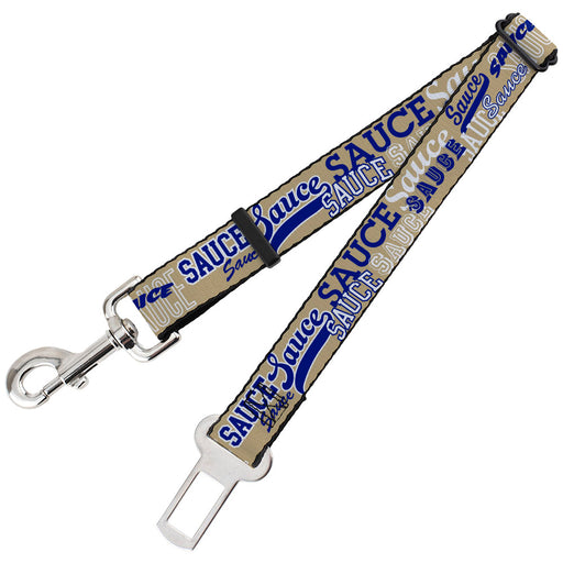 Dog Safety Seatbelt for Cars - SAUCE Typography Collage Tan/White/Blue Dog Safety Seatbelts for Cars Buckle-Down   